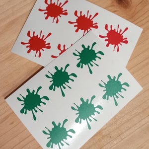 set mit 8 Paint Splash Vinyl Aufkleber.