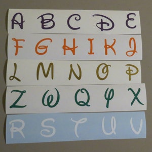 Alfabeto de vinilo con letras de imprenta, letras mayúsculas, letras tipográficas de Disney