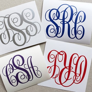 Personalisierte Vinyl Monogramm Aufkleber.