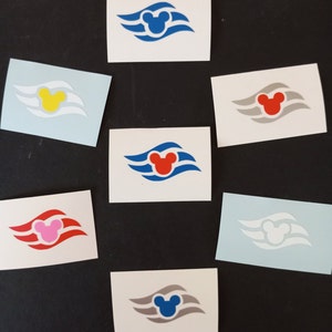 Lot de 8 autocollants logo Disney Cruise Line – Décalcomanies en vinyle imperméable pour travaux manuels et cadeaux