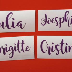 Decalcomania con NOME PERSONALIZZATO per calice da champagne, calice da vino, acrilico, bicchieri di plastica. Bicchiere NON incluso