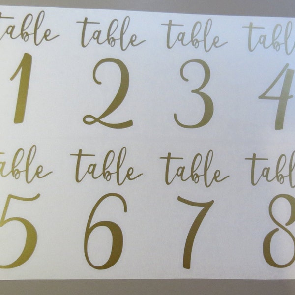 Table numbers for wine bottles.