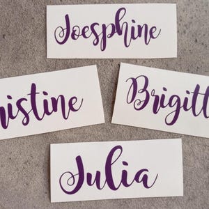 NAMEN Aufkleber für Sektglas / DIY Decal.