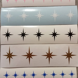 set van 16 Starburst-muurstickers - retro muursticker, sterstickers, vinyl decal