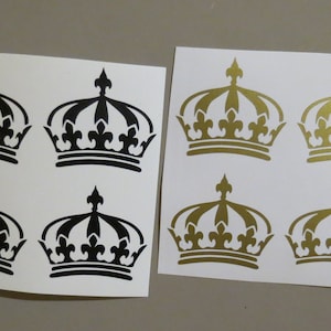 set of 6/12/24/36/48/60 -  crowns vinyl decals  .Princess party decals , gold crowns