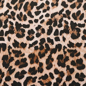 Leopard Jersey Fabric - Scuba 2 way stretch | Animal Print Brown | 147cm width - 240gsm | Dress, Skirts, Leggings, Dancewear