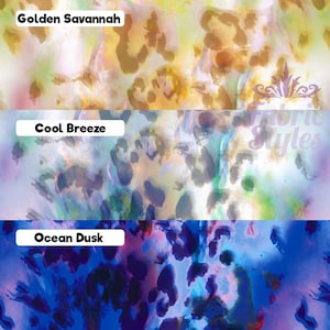 Flower Leopard Tie Dye Power Mesh Fabric | Dressmaking Swim Sports Bridal | Polyester Stretch Fabric (FS1256)