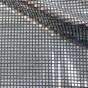 Silver Holographic Square Sequin Stretch Lurex Fabric, Mirror Ball Fabric, Disco Fabric, Dance Costume Fabric, Festival Fabric image 5