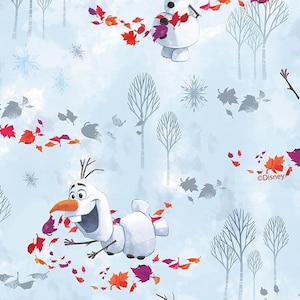 FS763_3 Disney Frozen Olaf Cotton Fabric Design Craft Quilting Upholstery Fabric By The Metre