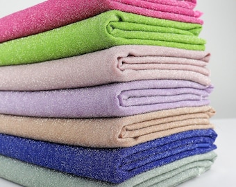 Tessuto in lurex lucido su tutta la superficie / Tessuto in jersey elasticizzato per sartoria venduto al metro FS1205