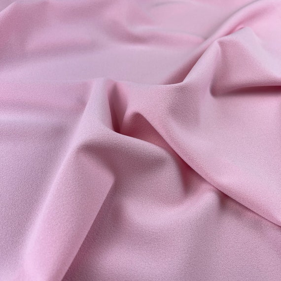 FS134_30 Plain Baby Pink High Quality Jersey Scuba Crepe Dress Making  Stretchy Knit Fabric Sold per Metre 
