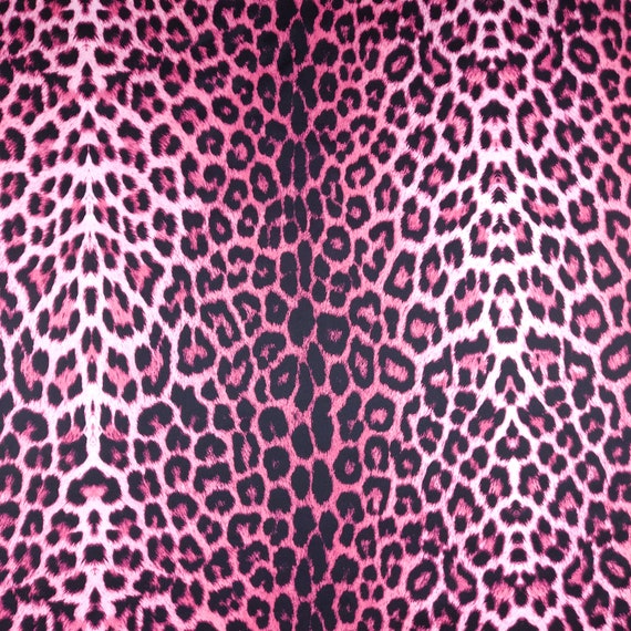Pink Leopard Jersey Fabric | Animal Print Stretchy Scuba Pink Leopard Jersey Fabric | Animal Print Stretchy Scuba