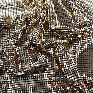 Silver Holographic Square Sequin Stretch Lurex Fabric, Mirror Ball Fabric, Disco Fabric, Dance Costume Fabric, Festival Fabric image 12