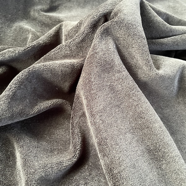 FS965 Black Blush Pink Taupe Towelling Soft Knit Stretch Blanket Fabric (Per Metre)