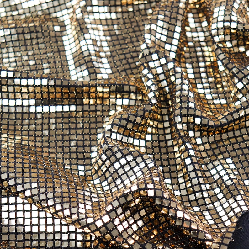 Silver Holographic Square Sequin Stretch Lurex Fabric, Mirror Ball Fabric, Disco Fabric, Dance Costume Fabric, Festival Fabric image 13