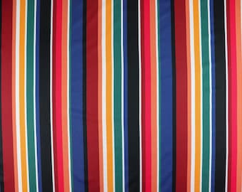 Stripe Jersey Fabric | Multi Striped Stretchy Thin Soft Spun Polyester Elastane Fabric | Sold Per Metre | FS648