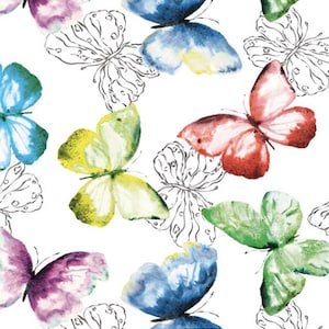 FS937 Butterfly PVC Table Cloth Display & Accessories Costume Fabric  By The Metre