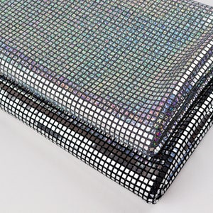 Silver Holographic Square Sequin Stretch Lurex Fabric, Mirror Ball Fabric, Disco Fabric, Dance Costume Fabric, Festival Fabric image 6