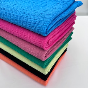 FS1204 Ruffle Crinkle Stretch Dress Fabric & Dressmaking Stretch Dress Making Jersey Fabric Material Sold Per Metre