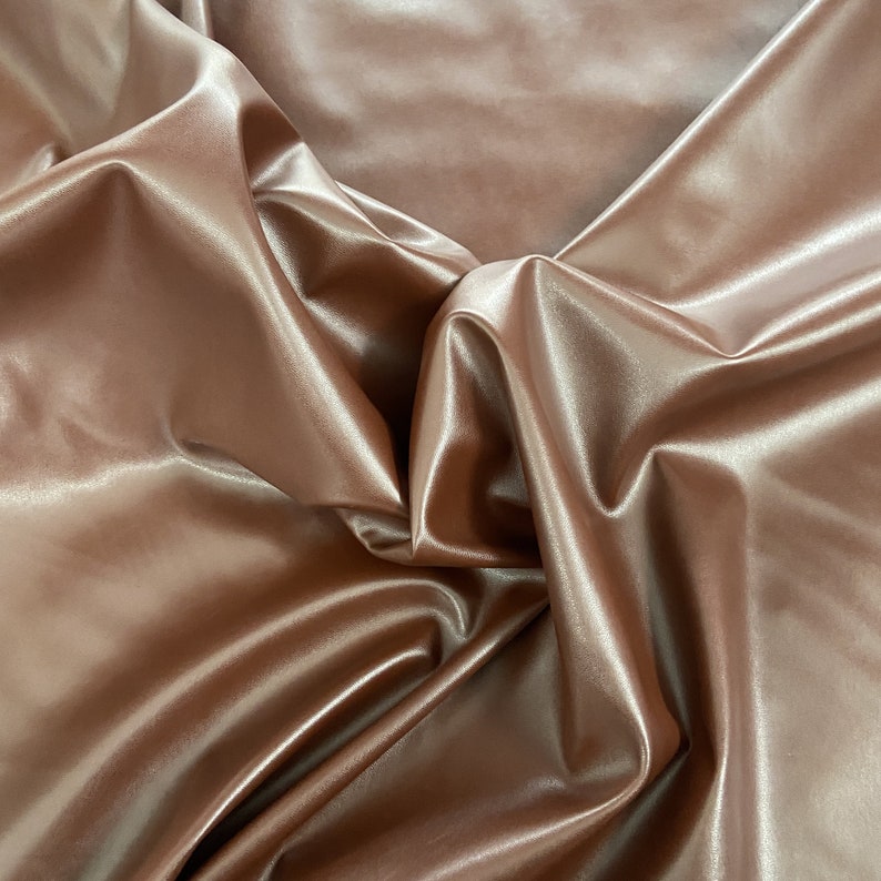 FS410_7 Chocolate PU Polyester Faux Leather Stretch Fabric Per Etsy
