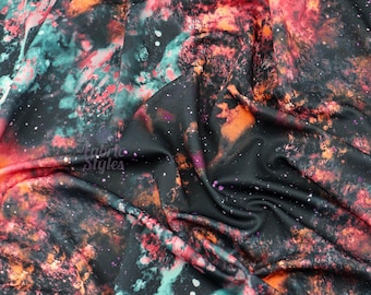 Jerseystof tie-dye - Scuba 2-way stretch | Galaxy Space Them-print | 147 cm breed - 240 gsm | Jurk, rokken, leggings, danskleding
