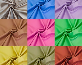 Faux Leather Fabric | PU Polyurethane Polyester Stretch | Upholstery Dressmaking Per Metre | Black Lilac Yellow Blue Fuchsia Gold Red Camel