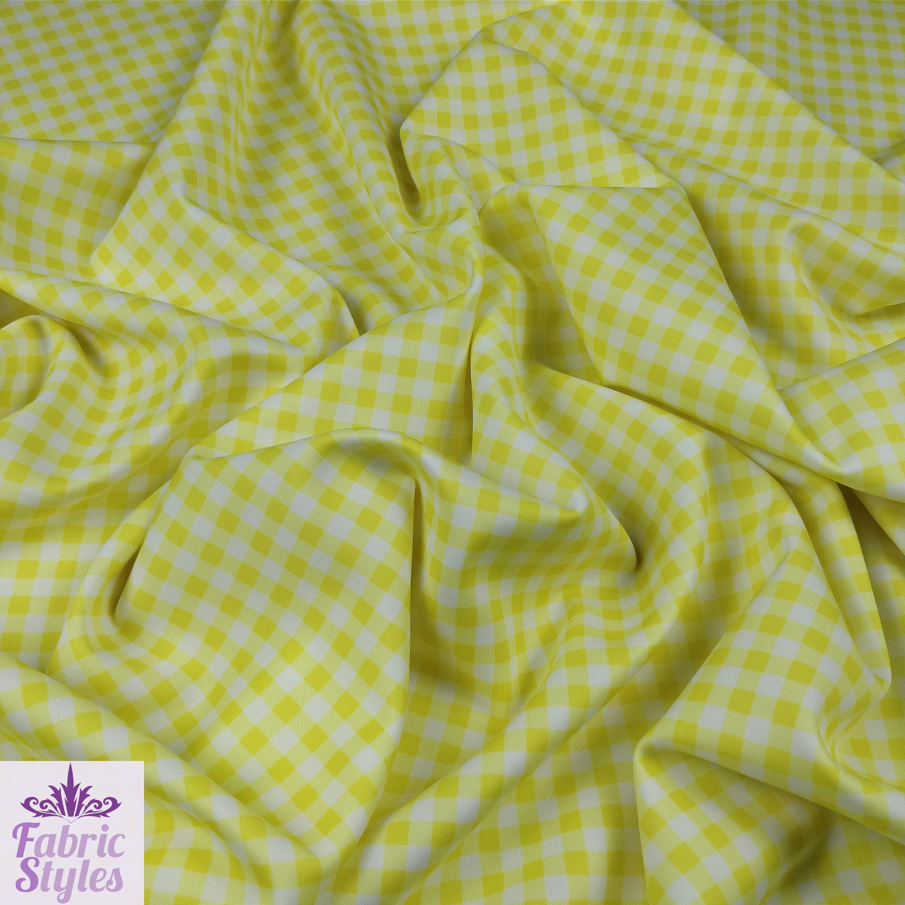 Per Metre Gingham Print Scuba Crepe Jersey Dress Fabric Per Metre Gingham Print Scuba Crepe Jersey Dress Fabric