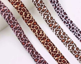 FS1150 Leopard Elastic 16mm wide elastic rainbow colours haberdashery, craft cord Plush Back Wide Waistband (Sold Per Metre)