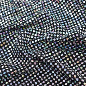 Silver Holographic Square Sequin Stretch Lurex Fabric, Mirror Ball Fabric, Disco Fabric, Dance Costume Fabric, Festival Fabric image 16