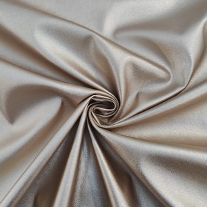 Gold PU Polyester Faux Leather Stretch Fabric Per Metre - (Sold Per Metre)