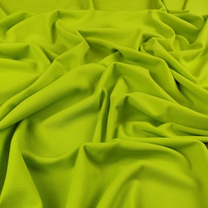 Plain Lime High Quality Jersey Scuba crepe Dress Making Stretchy Knit Fabric - Sold Per Metre FS134_11