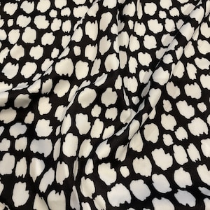 FS841 Monochrome Print on Premium Dress Making Jersey Stretchy Scuba Fabric - (Sold Per Metre)