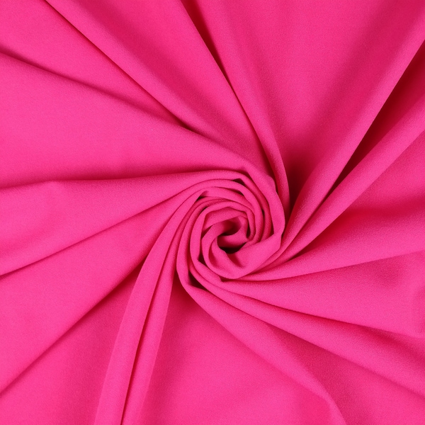 FS134_4 Plain Fuchsia High Quality Jersey Scuba crepe Stretchy Fabric - Sold Per Metre