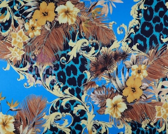 Leopard Jersey Fabric - Scuba 2 way stretch | Floral Animal Abstract | 147cm width - 240gsm | Dress, Skirts, Leggings, Dancewear