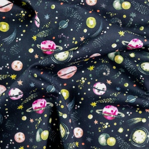 FS1016 Planets Digital Print Cotton Fabric Design Craft Quilting 44&quot; Wide Fabric By The Metre