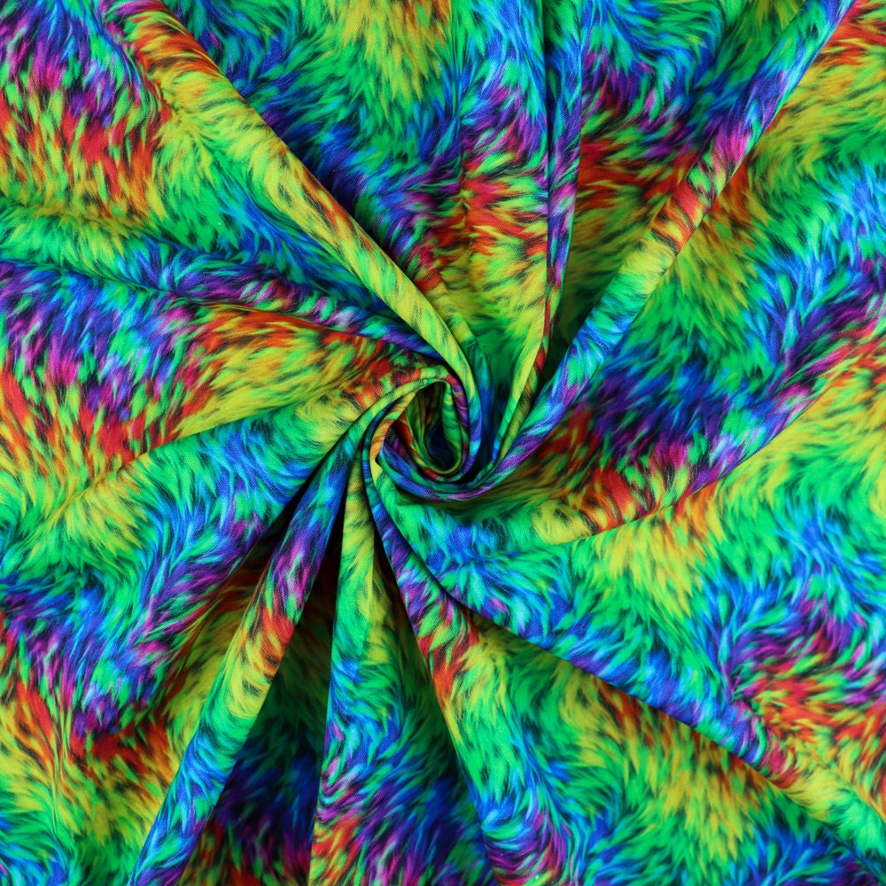 Ribbon Tie-dye Stitching Fur Jacket main image 0