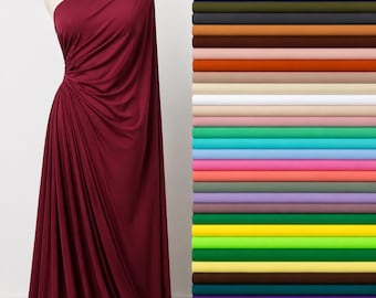 Weicher, anschmiegsamer Jersey-Stoff, in alle Richtungen dehnbar, leichtes Material für Kleider, Tanzbekleidung, Oberteile, Röcke und Jumpsuits, 40 Farben