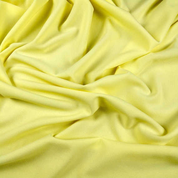 FS134_8 Tela elástica crepé de jersey de alta calidad color limón liso  Vendido por metro -  México