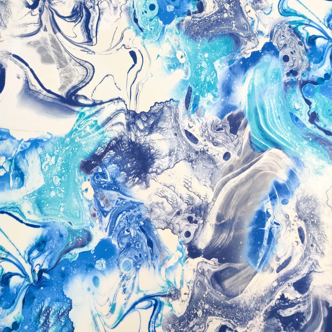 FS091_4 Tye Dye Light Blue Marble Effect Print Jersey Scuba & Etsy UK