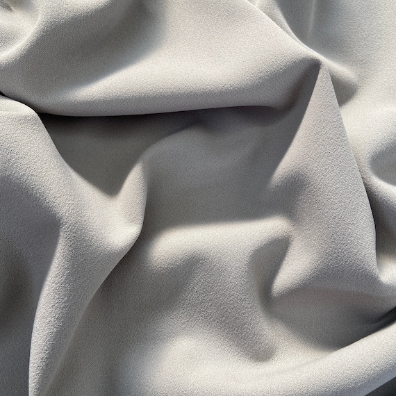 Silver Grey Premium Jersey Scuba crepe Dress Making Stretchy Knit Fabric -  Sold Per Metre