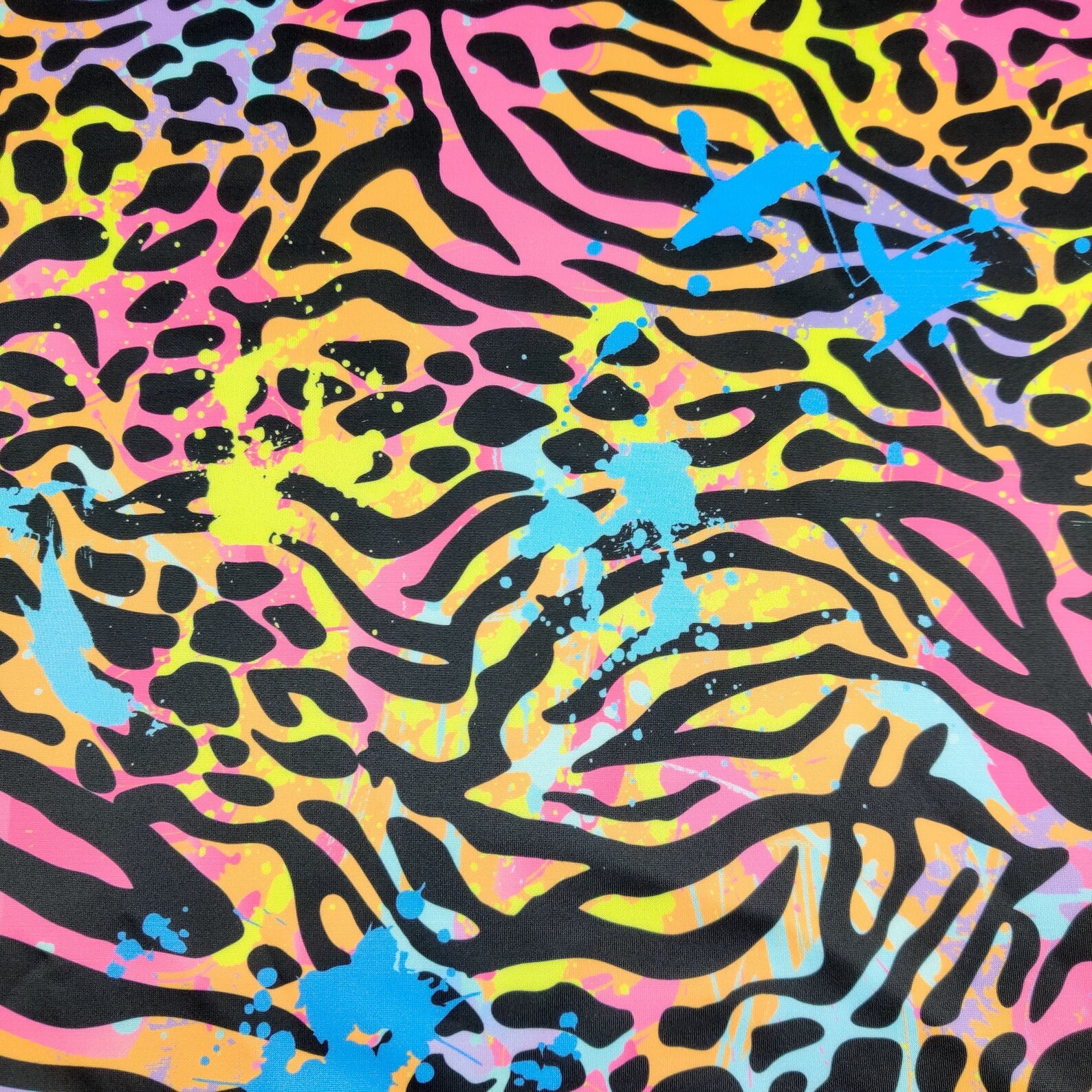 FS487 Zebra Paint Splat Print on High Quality Dress Making Etsy UK