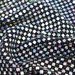 Silver Holographic Square Sequin Stretch Lurex Fabric, Mirror Ball Fabric, Disco Fabric, Dance Costume Fabric, Festival Fabric image 17
