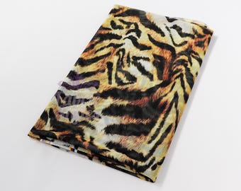 Tiger Print Power Netzstoff | Leichtes 90g/m² 4-Wege Stretch Netz 160cm Breit