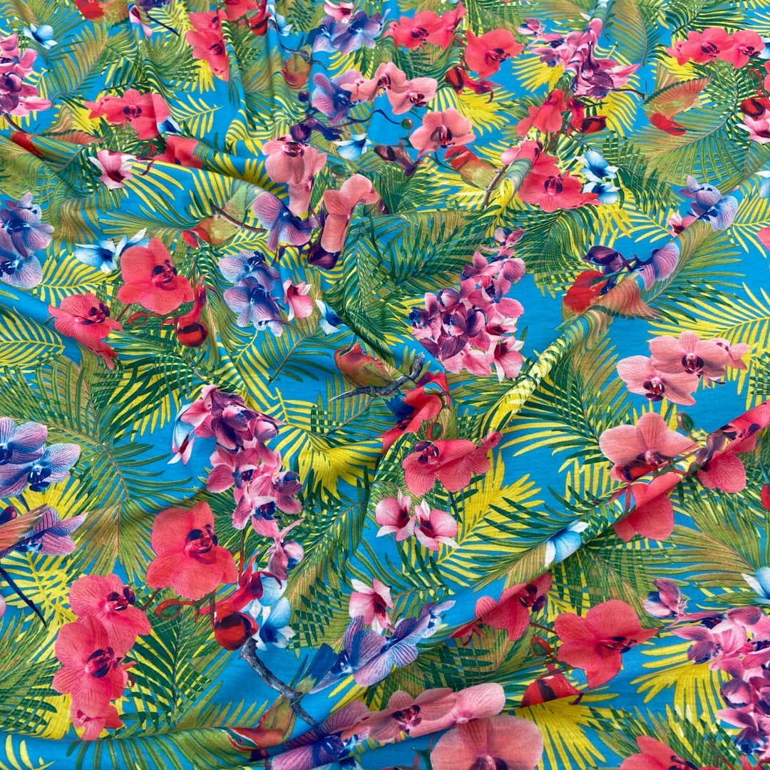 FS530 Jungle Tropical Floral Print on High Quality Dress - Etsy UK