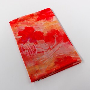 Orange Floral Power Mesh Fabric | Lightweight 90gsm 4-Way Stretch Net 160cm Wide