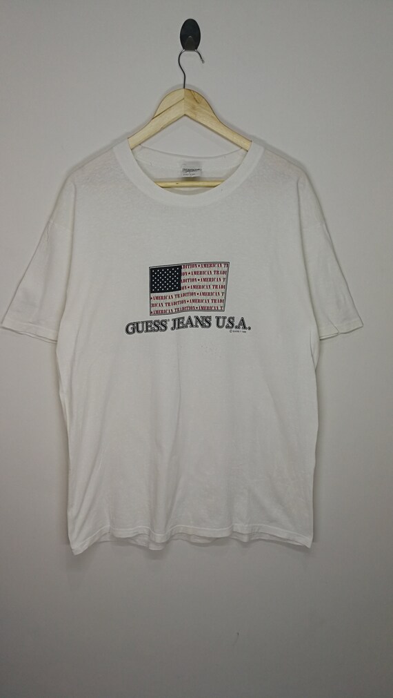 Guess Usa Sale >> Sale Vintage 90 S Guess Jeans Usa Made In Usa American Flag White Medium T Shirt Guess Usa Sale >> Sale Vintage 90 S Guess Jeans Usa Made In Usa American Flag White Medium T Shirt