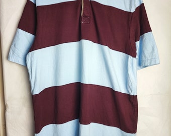 SALE!!! Vintage Stussy Rugby Stripe Polo T-shirt