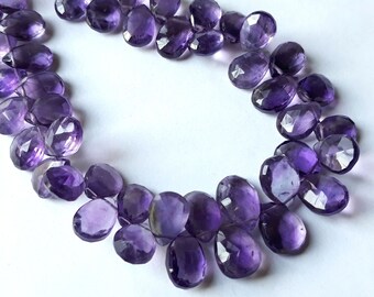 Natural Amethyst Oval Smooth Beads 6x9-7x10 mm approx size 1 strand 13 inch strand