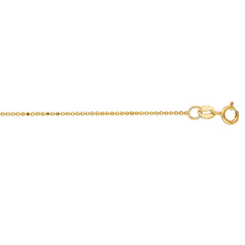 Mens/' Chain Anniversary Gift- Gift For Men- Boyfriend Gift Gold Ball Chain 14k Solid Gold Diamond-Cut Bead Chain Chain for Pendant