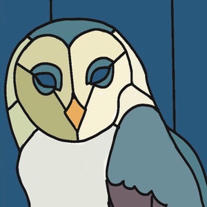 Owl Stained Glass Pattern - Etsy
